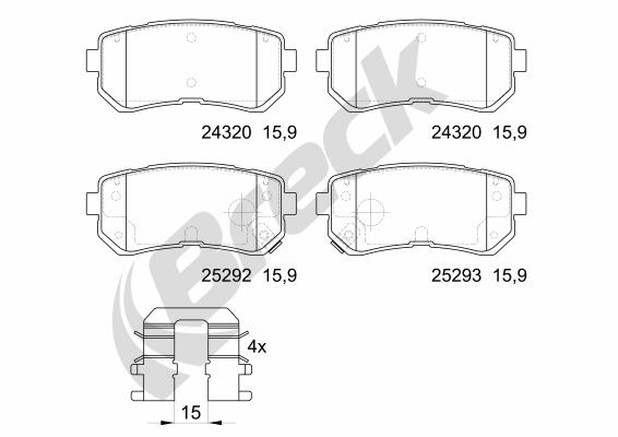 Brake Pad Set, disc brake - 25292 00 702 00 BRECK